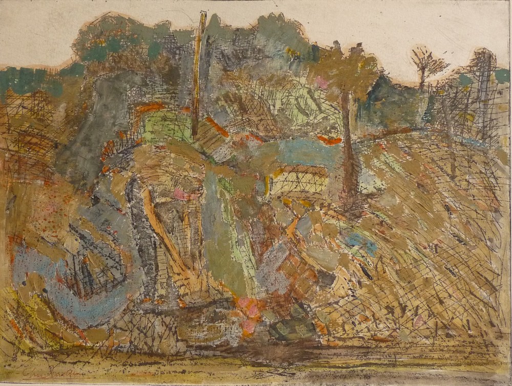 Rolf Lindemann:Landschaft mit Bäumen